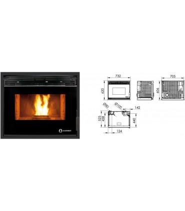 ESTUFA DE PELLET CORDOBA INSERT NORMAL 12 KW ECOFOREST