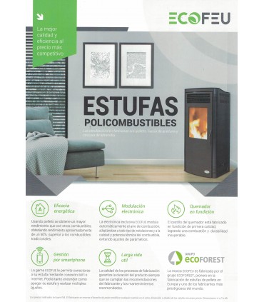 ESTUFA DE PELLET ECOFEU 12  KW ECOFOREST
