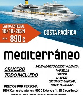 CRUCERO MEDITERRANEO Salida 18 de octubre