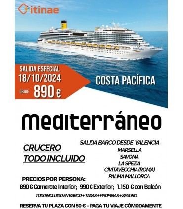 CRUCERO MEDITERRANEO Salida 18 de octubre